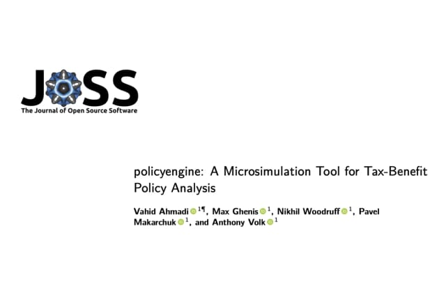 PolicyEngine's microsimulation package published in the Journal of Open Source Software