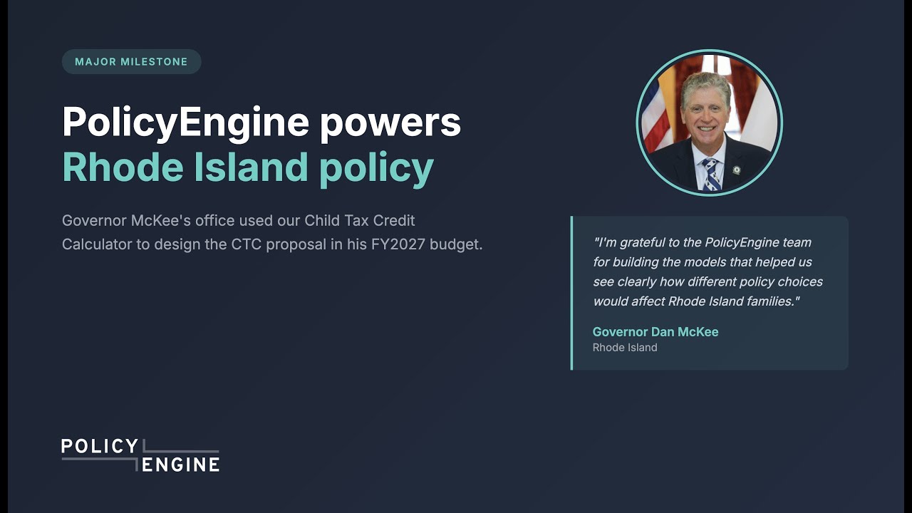 PolicyEngine in Rhode Island: Governor Dan McKee's Child Tax Credit proposal — PolicyEngine